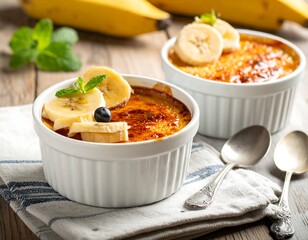 Creamy banana dessert in ramekins (1)