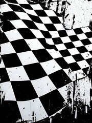 Distressed Checkered Flag Racing Finish.