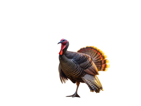 Turkey isolated on transparent background, a large bird native to north america, often associated with thanksgiving