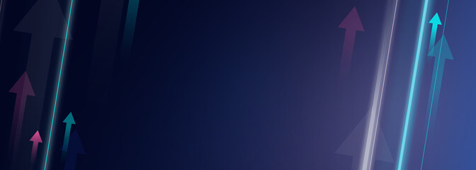 Several bold, bright pink and blue arrow scattered randomly on a gradient blue background.