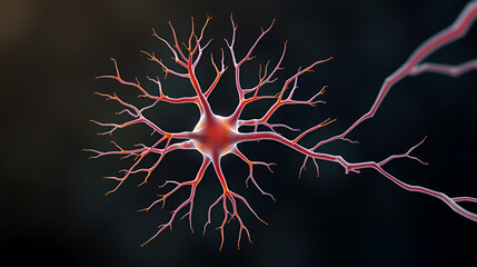 Structure of a motor neuron, vector illustration