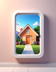 A house seen through a phone