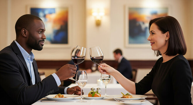  A diverse couple (30s-40s) is happily painting a wall together in their home, laughing and having fun. The room is partially renovated, showing progress on a home improvement.