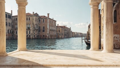 Arched Stone Structure Framing Scenic Waterfront View