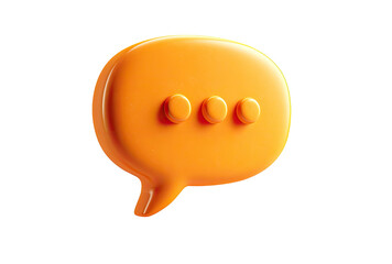 3D orange speech bubble icon
