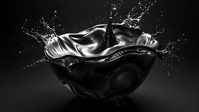 A mesmerizing material that is both flowing liquid and shimmering solid, contained within a force field.