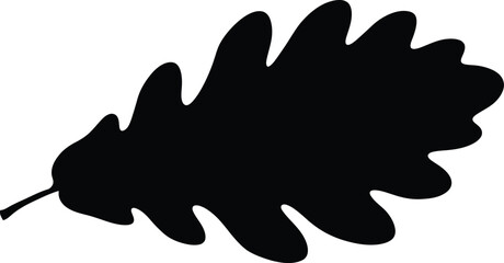 Bold silhouette oak leaf vector graphic scalable illustration for nature and autumn designs