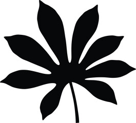 Black leaf vector illustration scalable graphic design nature element eps format