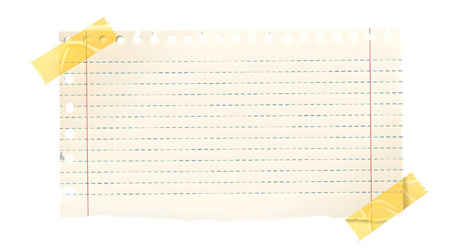 Blank Lined Paper Note With Tape - Perfect for Journaling or Note-Taking