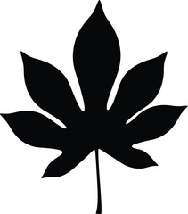 Black maple leaf vector graphic scalable illustration for nature and autumn design projects