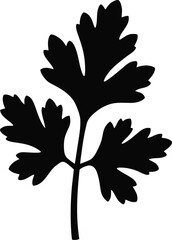 Obraz premium Black silhouette of a detailed leaf plant vector graphic scalable illustration