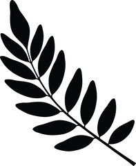 Scalable vector illustration of a black leaf branch for nature themed designs