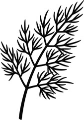 Elegant black leaf branch vector illustration for scalable graphic design projects