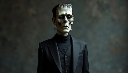 Robot Frankenstein in a Suit for Halloween