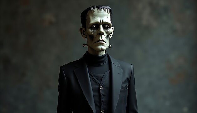 Robot Frankenstein in a Suit for Halloween