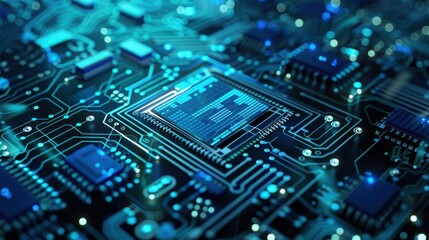 Obraz premium Future tech chip circuit background