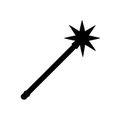 magic wand icon black silhouette vector illustration on transparent background