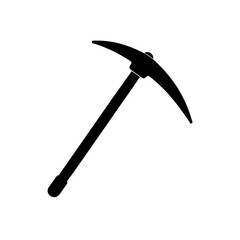 pickaxe icon black silhouette vector illustration on transparent background