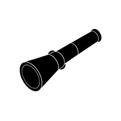 spyglass icon black silhouette vector illustration on transparent background