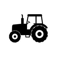 tractor icon black silhouette vector illustration on transparent background