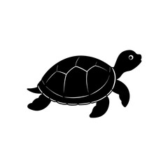 turtle icon black silhouette vector illustration on transparent background