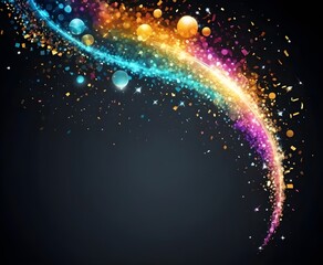 Colorful sparkling effect on black color background.