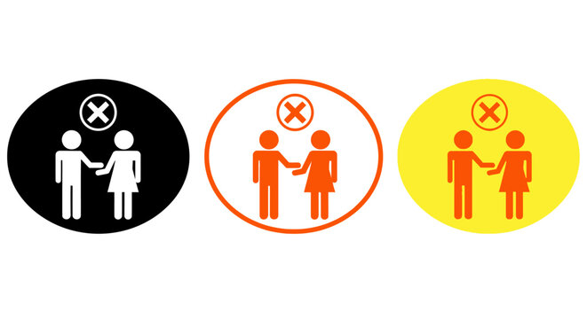 Social Distancing And No Physical Contact Recommended For Public Health And Safety Measures - Powered by Adobe