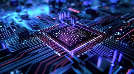 Obraz premium Future tech chip circuit background
