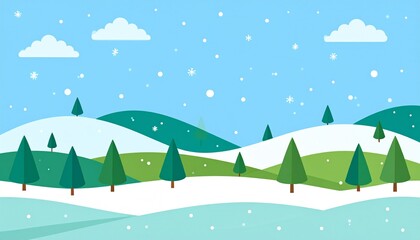 Fototapeta premium Winter Landscape with Snow and Trees