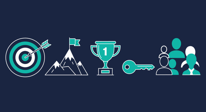 Achieving business goals through effective strategies and teamwork leading to success and recognition