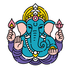 Illustration of Hindu Traditional God Ganesha