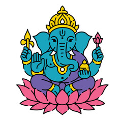 Illustration of Hindu Traditional God Ganesha