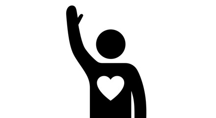 A Symbol of Love and Support Raised Hand Illustrating Kindness and Solidarity Amongst People