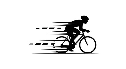 Fototapeta premium Dynamic Silhouette of a Cyclist in Motion Representing Speed and Athleticism
