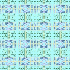 Modern Ikat Seamless Pattern &ndash; Pastel Geometric Boho Textile Design