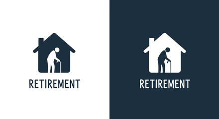 Illustrative Logo Design Representing Retirement Home Living and Senior Care Services Supporting Elderly Individuals