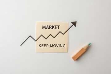 Upward zigzag arrow indicating market growth concept