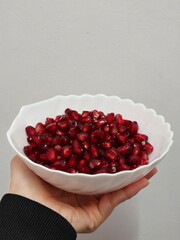 Bowl of Fresh Pomegranate Seeds