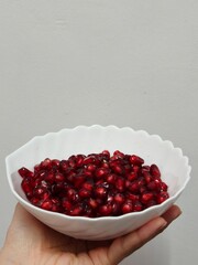 Bowl of Fresh Pomegranate Seeds