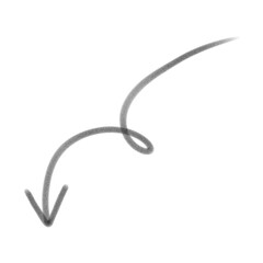 hand drawn black brush swirl arrow transparent png curved loop pointer marker sketch vector icon