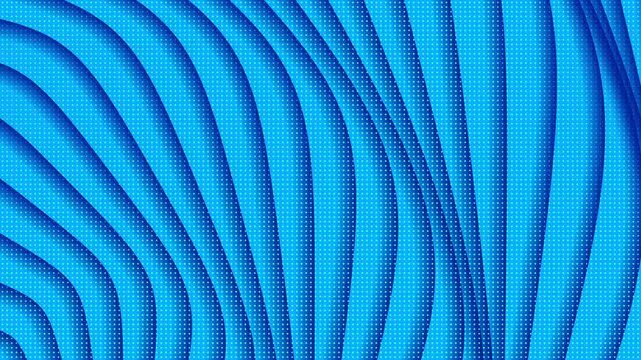 Bright blue abstract background with parallel curved lines and dotted texture image photo