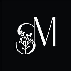 Initial letter SM logo design 