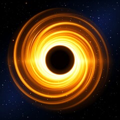 A swirling, fiery black hole in space