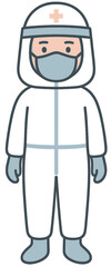 Medical Worker in Hazmat Suit Illustration &ndash; Personal Protective Equipment (PPE)
