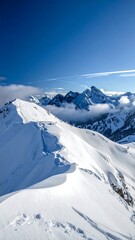 Snowy mountain peaks under a clear sky