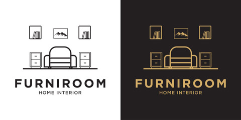 Home interior furniture logo design for home property  real estate  residence