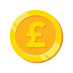 Pound sign flat design. Coin icon. English currency pound. Money symbol. Bank payment symbol. Golden coin pound. Finance symbol. Currency symbol. Currency exchange. Pound money. Cash icon vector.
