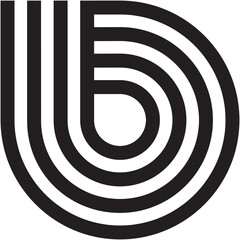 Abstract Geometric Design Featuring Parallel Lines and Curves on Transparent Background