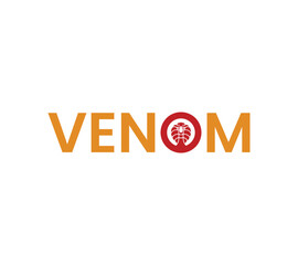 Venom snake hood text based wordmark logo design, Vector image