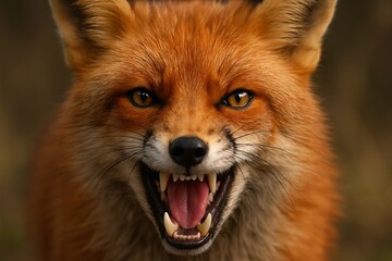 Fototapeta premium Snarling Red Fox